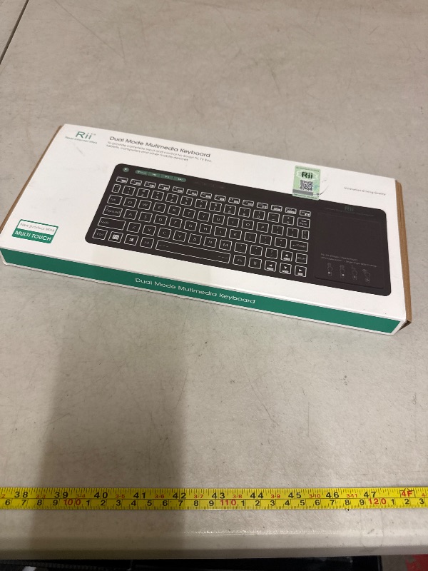 Photo 1 of (Dual Mode) Rii RT518S Wireless and Bluetooth 2-LED Color Backlit Multimedia Keyboard with Multi-Touch Big Size Trackpad,Rechargable Keyboard for Android TV Box,PC,Tablets,Smart TV, HTPC, IPTV,Windows