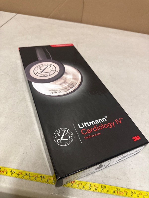 Photo 1 of 3M Littmann Cardiology IV Diagnostic Stethoscope, 6232, More Than 2X as Loud, Weighs Less, Stainless Steel High Polish Smoke-Finish Chestpiece, 27" Black Tube, Stem, and Headset