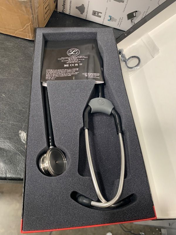 Photo 1 of 3M Littmann Cardiology IV Diagnostic Stethoscope, 6232, More Than 2X as Loud, Weighs Less, Stainless Steel High Polish Smoke-Finish Chestpiece, 27" Black Tube, Stem, and Headset