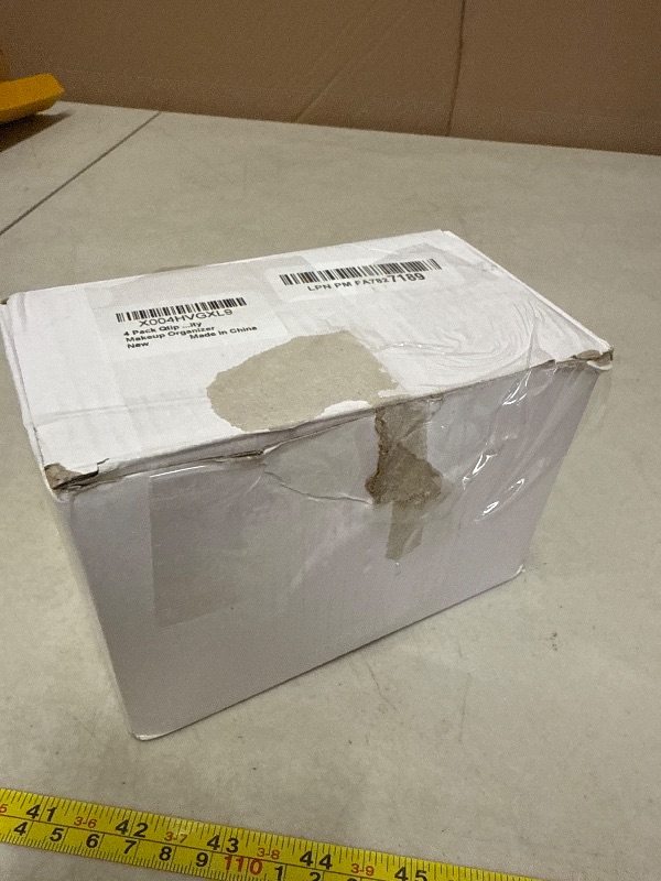 Photo 1 of 4 Pack Acrylic Qtip Holder Dispenser for Cotton Swabs, Balls, Pads, Floss Picks- Small Clear Plastic Canister Apothecary Jar Set, Bathroom Essentials Accessories Decor, Vanity Makeup Storage Organizer