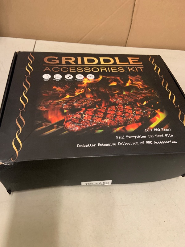 Photo 1 of 35PCS Griddle Accessories Kit, Flat Top Grill Accessories Set for Blackstone and Camp Chef, Grill Spatula Set with Enlarged Spatulas, Basting Cover, Scraper for Outdoor Barbecue