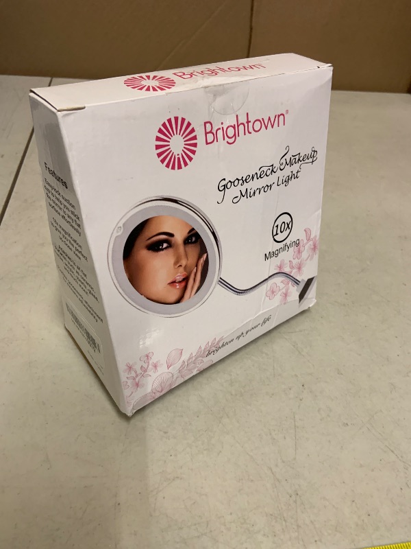 Photo 1 of 10x Magnifying Mirror with Light, Flexible Gooseneck Make up Mirror with Lights and Magnification, Battery Operated Cordless with Suction Cups for Wall Bathroom