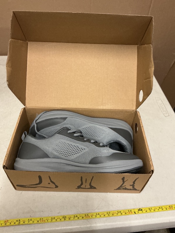 Photo 1 of Size 43.  ZURIN Men's Zero Drop Running Shoes Wide Toe Box, Cushioned Supportive Mens Slip On Walking Sneakers Wide Width, Comfortable Athletic Jogging Workout Gym Tennis Shoes Grey