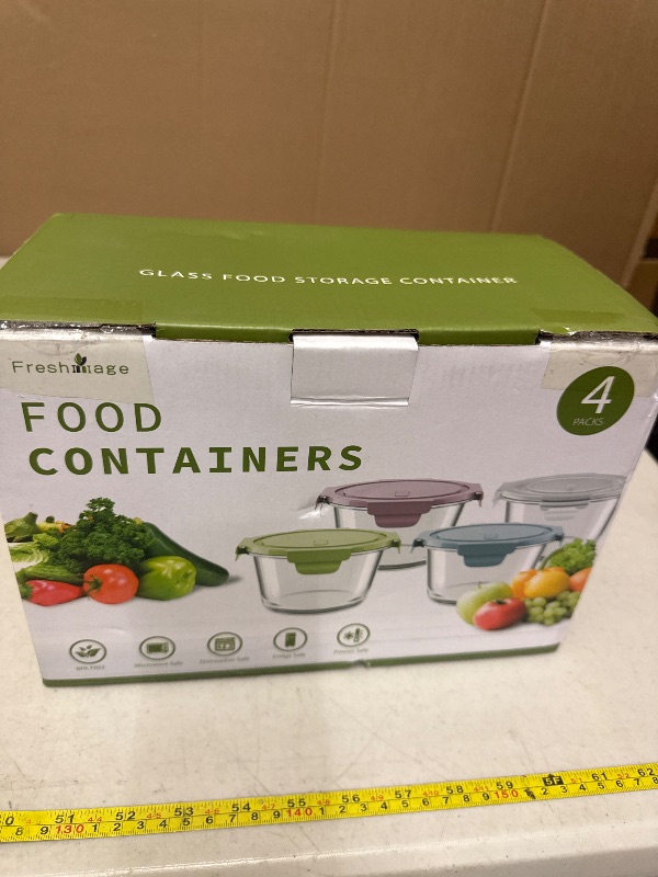 Photo 1 of 16oz Glass Meal Prep Containers, Airtight 2 Cup Glass Storage Containers with Lids, Heat-Resistant BPA-Free Borosilicate Glass Soup Container for Leftover, Microwave, Dishwasher&Freezer Safe (4 Packs)