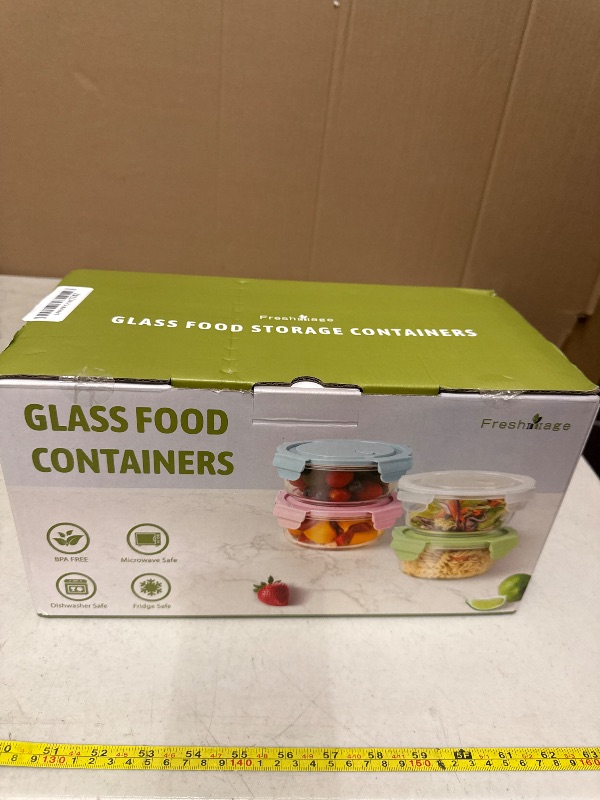 Photo 1 of 20oz Food Storage Containers with lids Set, Airtight 2.5 Cup Glass Meal Prep Containers, Heat-Resistant BPA-Free Glass Containers for Soup Leftover, Microwave, Dishwasher Freezer Safe (4 Packs)