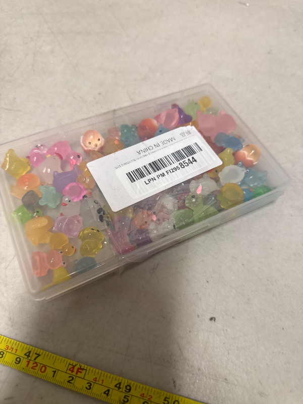 Photo 1 of 105 Pcs Luminous Mini Resin Animals Miniature Animals Figurines Tiny Little Animals Glow in Dark Small Animal Figures to Hide Mini Animals Micro Landscape Ornaments Fairy Garden Accessories