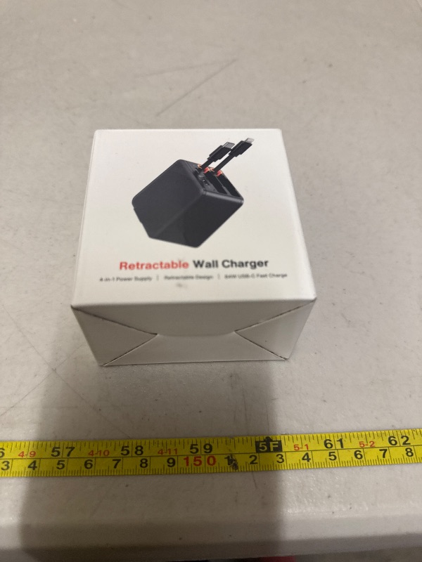 Photo 1 of 4-in-1 Retractable GaN 45W Wall Charger Plug for iPhone 17, Travel Essentials Brick Multiport Dual 31.5" Cables (USB C+Lightning) Adapter Fast Charging Block for iPhone 16/15/14/13/12, iPad, Galaxy