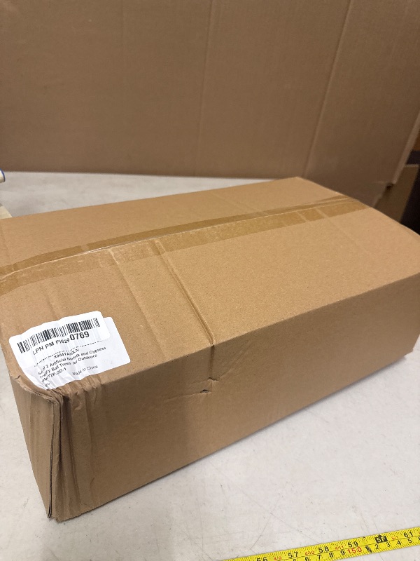 Photo 1 of 2 Pack 24" Artificial Christmas Topiary Ball Trees with Spike Mixed Real Touch Norfolk Pine & Cypress Tips Fake Ball Shrubs Holiday Planters Outdoor Christmas Tree Urn Fillers Front Porch Indoor Decor