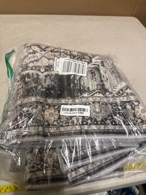 Photo 1 of 2x6 Washable Hallway Runner Rug: Oriental Indoor Table Runners for Kitchen Bedroom Bathroom Vintage Entryway Non-slip Carpet 3ft Thin Stain Resistant Soft Floor Mat for Laundry Dining Room (Black,2x6)