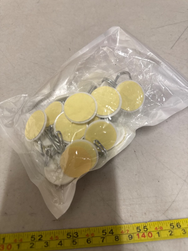 Photo 1 of 24pcs Round Plastic Hooks - Small Self Stick Hooks for Hanging, White, Waterproof & Oil Proof for Kitchen Utensils