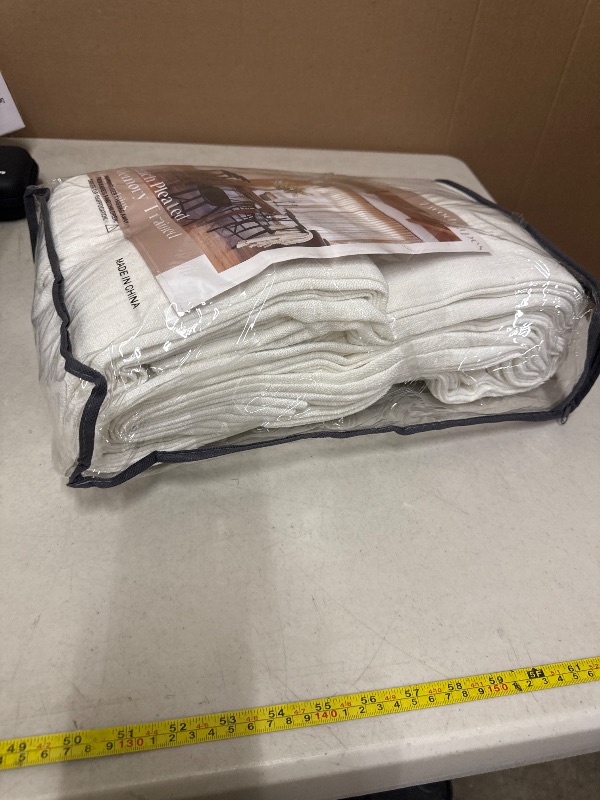 Photo 1 of 105 Inch Long Curtains Pinch Pleated Off White Curtains for Living Room 2 Panels Extra Long Thick Linen Textured Light Filtering Semi Sheer Pinch Pleat Window Curtain Drapes for Bedroom Dining Room