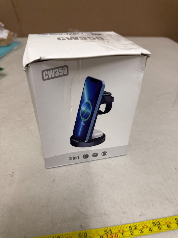 Photo 1 of 3 in 1 Charging Station for iPhone, Wireless Charger for iPhone 17 16e 16 15 14 13 12 11 X Pro Max & Apple Watch - Wireless Charging Station for AirPods 4 3 Pro