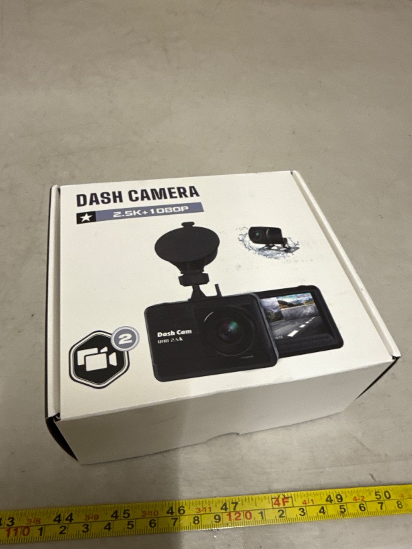 Photo 1 of 2.5K+1080P Mini Dash Cam Front and Rear, Dash Camera for Cars with 32GB SD Card, 2.45 inch IPS Screen, 2 Mounting Ways, Night Vision, WDR, G-Sensor Lock, Loop Recording, Parking Monitor, Black