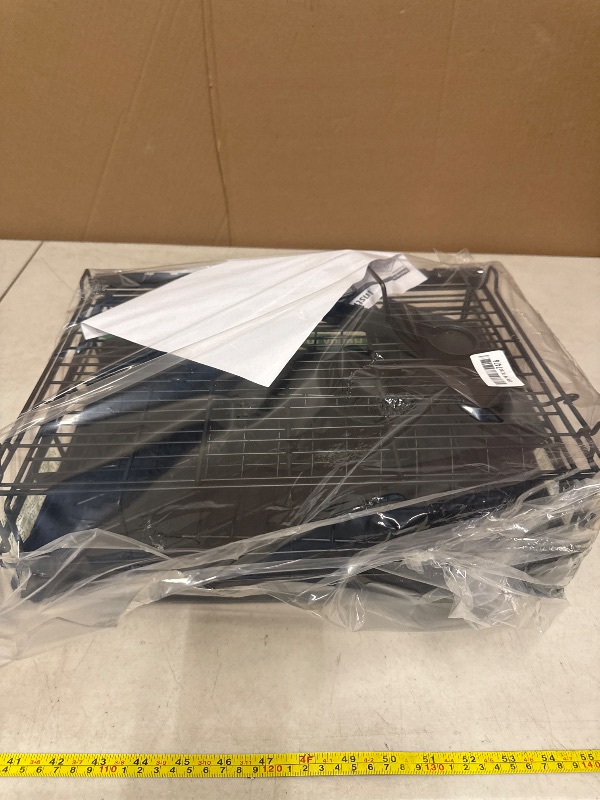 Photo 1 of 2 Tier Dish Drying Rack, Large Extendable Dish Racks for Kitchen Counter or Over Sink, Dishrack with Drainboard, 2-in-1 Anti-Rust Stainless Steel Dish Drainer with Utensil Holder & Cup Holder (Black)