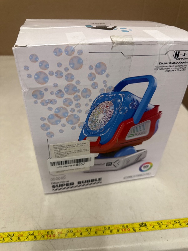 Photo 1 of 2025 Upgraded Bubble Machine with Remote Control, Automatic Rotation & RGB Lights, 1800mAh Rechargeable Battery, Type-C Charge, Bubble Maker for Kids, Weddings, Birthday Parties, Outdoor Activities
