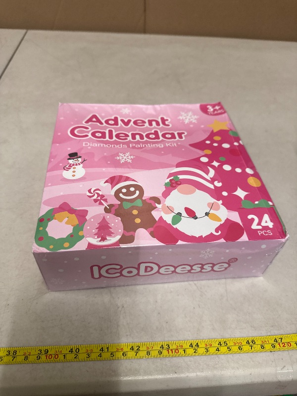 Photo 1 of 2025 Diamond Painting Advent 24PCS Calendar Pink Christmas 24 Days Count Down Calendar DIY Gem Keychains Arts and Crafts for Girls Christmas Gift