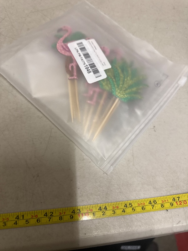 Photo 1 of 24Pcs Tropical Cupcake Toppers, Luau Cake Topper Aloha Cupcake Picks Pineapple Flamingo Cupcake Decorations for Hawaiian Luau Theme Baby Shower Birthday Party Supplies (Aloha B)