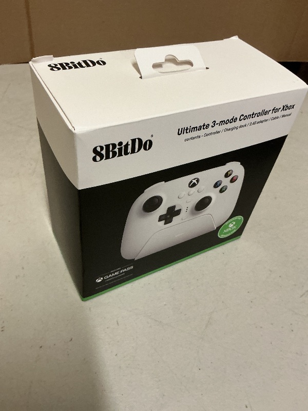 Photo 1 of 8Bitdo Ultimate 3-Mode Controller, Hall Effect Joysticks, Pro Back Buttons, Wired Only for Xbox Series X|S & Xbox One, Compatibility with Apple, Windows & Android, Officially Licensed (White)