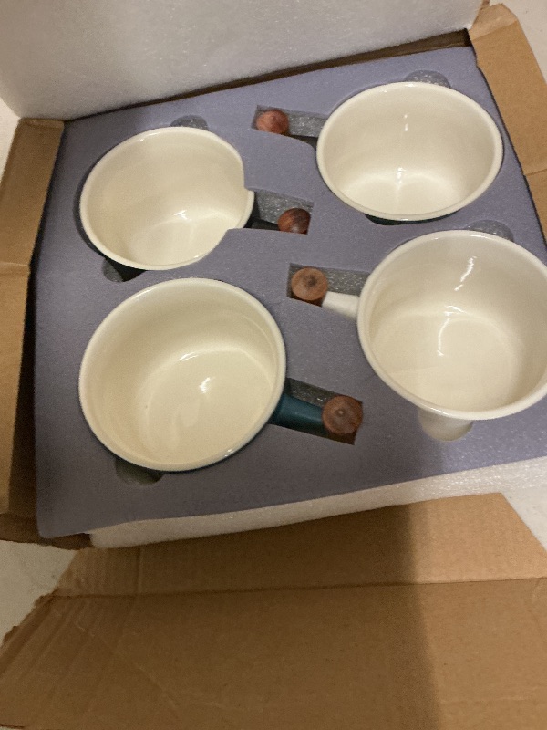 Photo 1 of CLASGLAZ 6 Oz Ceramic Espresso Mugs with Wooden Handle, Demitasse Cups for Double Shot Latte Cappuccino Lungo Tea Bag Beverage, Espresso Cups Set of 4