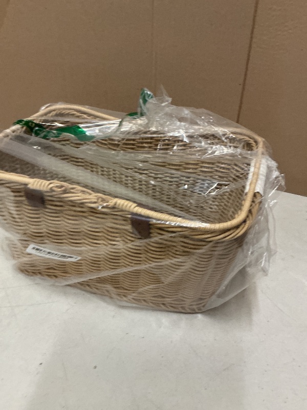 Photo 1 of GRANNY SAYS Bike Basket, Wicker Basket for Bike, Hand-Woven Bicycle Basket, Detachable Wicker Front Handlebar Bike Basket