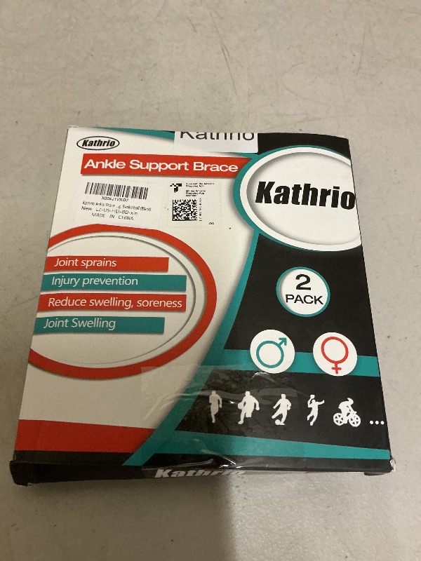 Photo 1 of Kathrio 2 Pack Ankle Brace for Men & Women- Adjustable Support Foot Wrap with Anti-Slip Design, Ankle Compression Sleeve for Achilles Tendonitis, Plantar Fasciitis, Sprains & Sports Injuries(Black)
