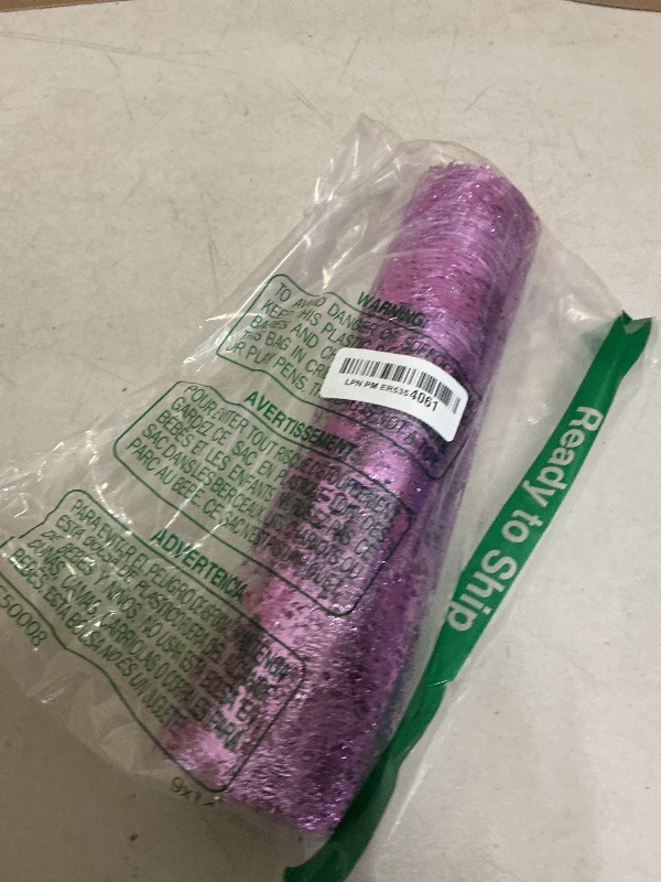 Photo 1 of uxcell Purple Table Runner Roll 11.4" x 45 Feet Sequin Foil Metallic Mesh Table Runner Decor Table Decorations for Wedding, Birthday Party, Christmas, New Year