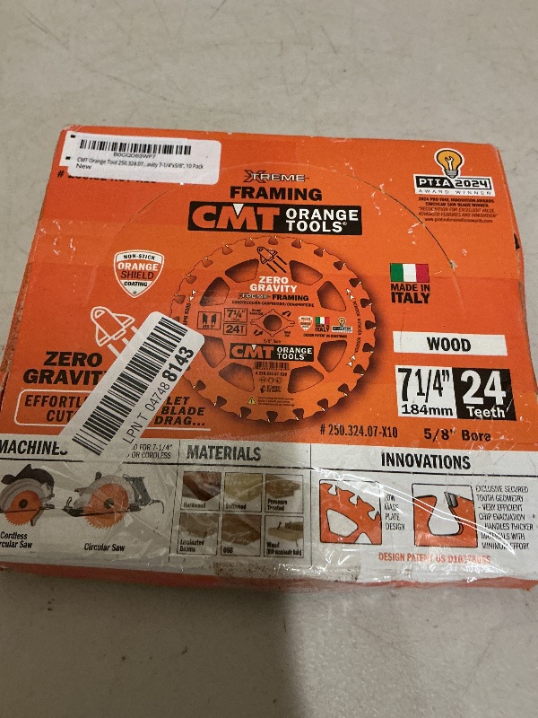 Photo 1 of CMT Orange Tool 250.324.07-X10 FRAMING Zero Gravity 7-1/4”x5/8”, 10 Pack
