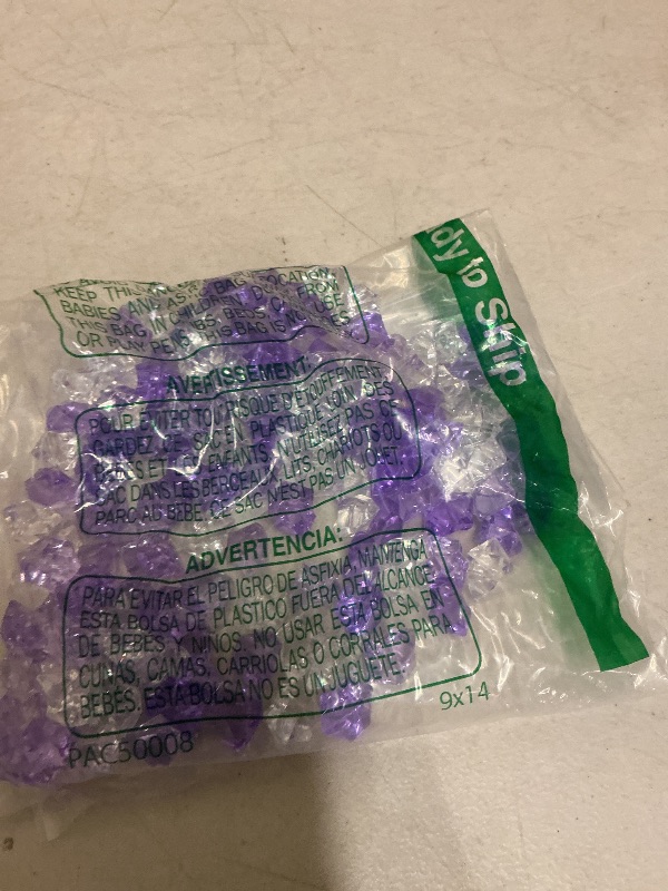 Photo 1 of DomeStar 150PCS Fake Ice, Vase Filler Purple Fake Diamonds Plastic Clear Gems Crystals for Table Scatter Decoration