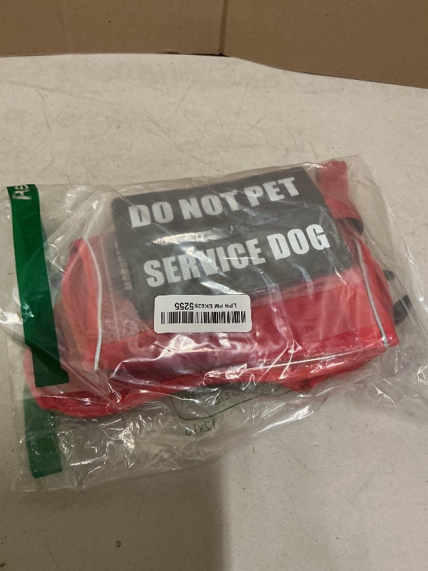 Photo 1 of MOOGROU Service Dog Vest Harness and 10 Patches for Large Dogs,Mesh Design Adjustable Emotional Support Dog Vest,Lightweight Reflective Do Not Pet Dog Harness for Training Walking Everyday Red L