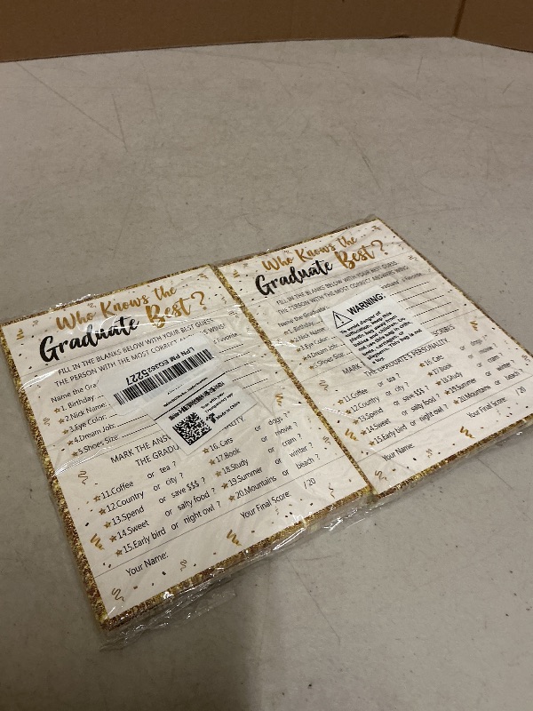 Photo 1 of 90shine 60Ct Who Knows Graduate Best Graduation Game Cards 2025 - Grad Party Supplies Decorations