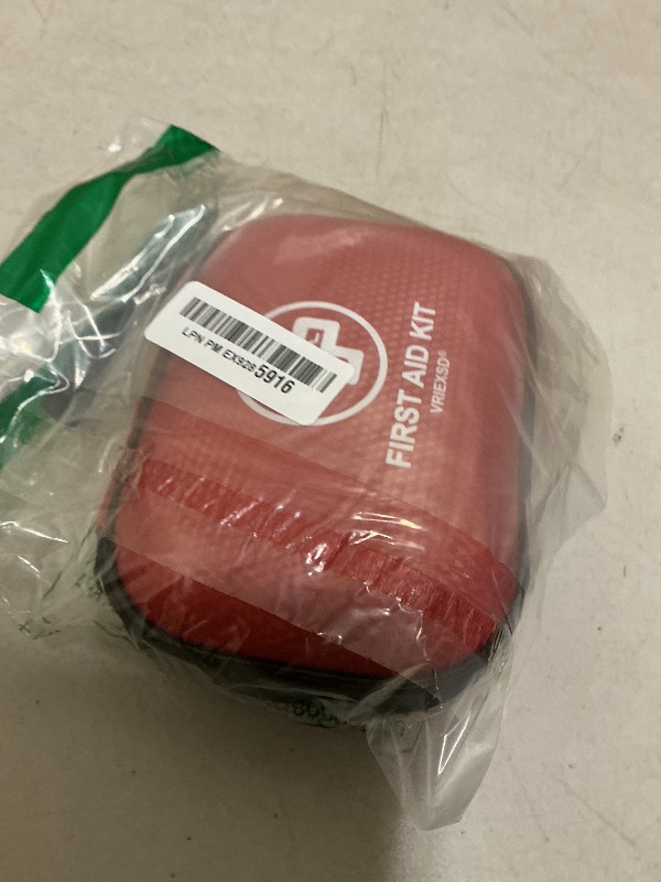 Photo 1 of Mini First Aid Kit - 150 Piece Small Waterproof Hard Shell Medical Kit for Home, Car, Travel, Camping, Truck, Hiking, Sports, Office, Vehicle & Outdoor Emergencies- Small First Aid Medical Kit (Red)