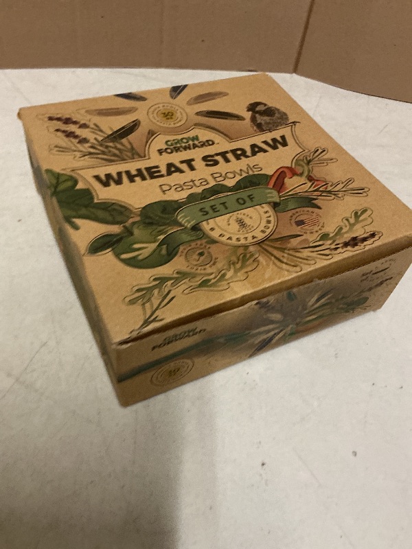 Photo 1 of Grow Forward Premium Wheat Straw Pasta Bowls - 30oz Unbreakable Wide & Shallow Dinner Plate Bowls Set of 6 - Microwave Safe Reusable Plastic Pasta Bowls for Kids, Adults, Salad, Camping, RV - Tropical