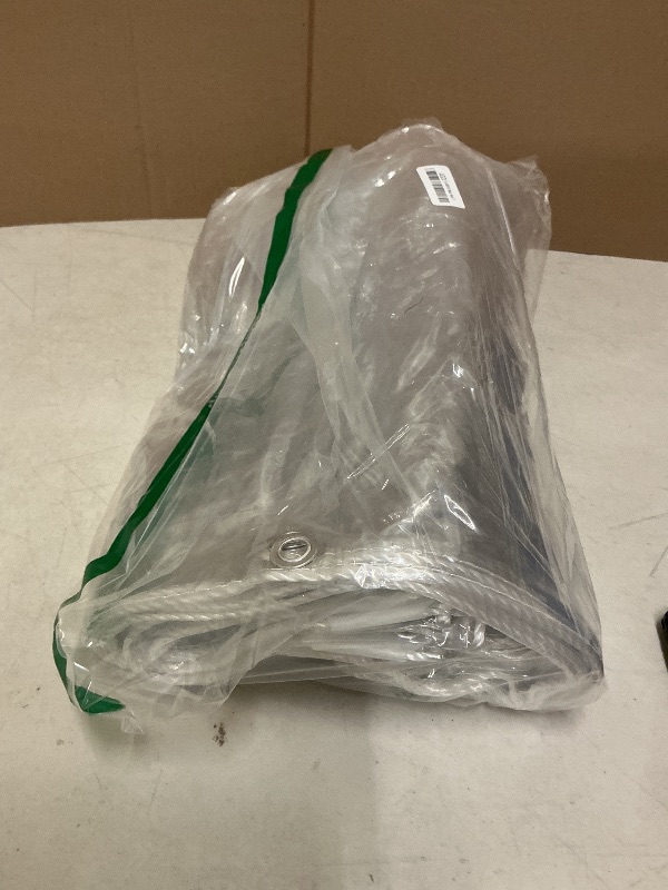 Photo 1 of LCYFBE 6.5' x 10' Clear PVC Vinyl Tarp Clear Tarp?Waterproof Clear with Grommets Heavy Duty Outdoor Camping? Transparent Waterproof raincloth for Roofs (14 Mil, 6.5 x 10 ft)