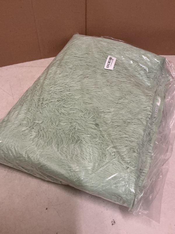 Photo 1 of DweIke Fluffy Sage Green Runner Rugs for Bedroom, 2x6 Feet Soft Plush Long Runners for Girls Boys Kids, Non-Slip and Machine Washable Bedside Rug, Small Throw Carpet for Hallway Rooms Decor