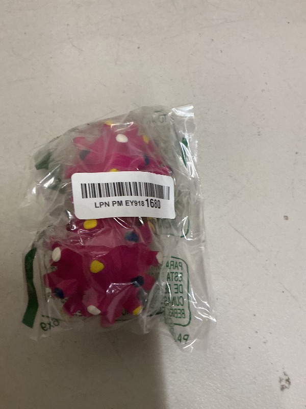 Photo 1 of WANT CHEW Latex Dog Squeaky Chew Toy Spiked Floral Ball 2.36"