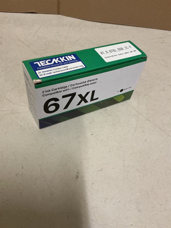 Photo 1 of TECKKIN 67XL Black Ink Cartridge Replacement for HP 67 Black Ink Cartridge 67XL Ink Works for HP DeskJet 2827e 2755e 2700 2855e 2800 4155e 2755 2852e Envy 6055e 6000 6455e (2 Pack)