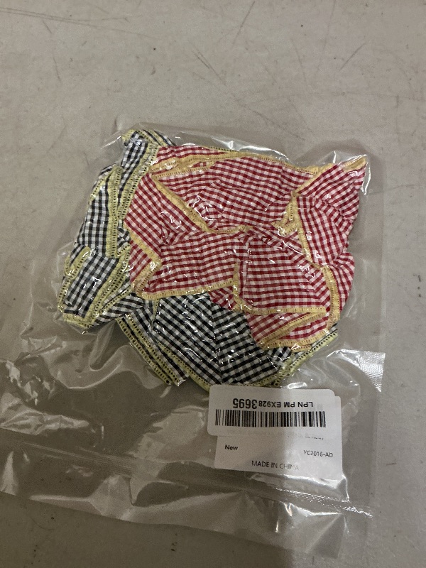 Photo 1 of Yonchic 2-Piece Lattice Ruffles Large Scrunchies for Women Girls, Cute Big Hair Ties No Damage Hair Accessories, Elastic Hair Bands for Hair Bun Ponytail (Black & Red)