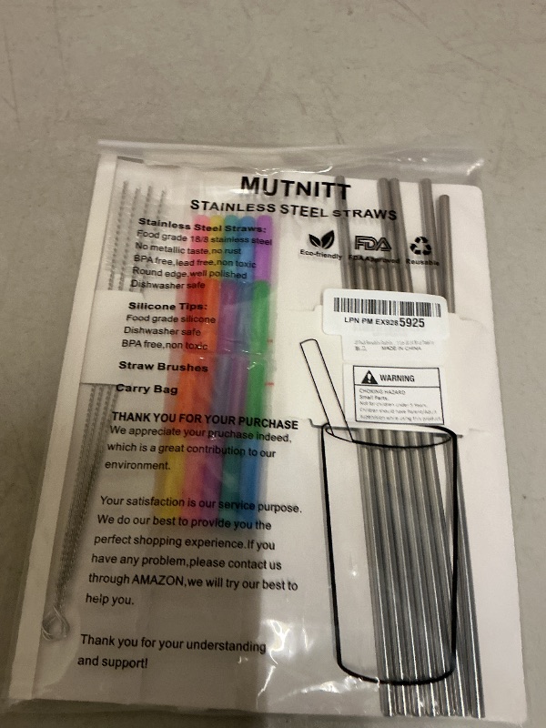 Photo 1 of 20 Pack Reusable Stainless Steel Metal Straws,10.5" & 8.5" Reusable Drinking Straws with 20 Silicone Tips 5 Straw Brushes 1 Travel Case,Eco Friendly Extra Long Metal Straw Fit for 20 24 30 oz Tumbler