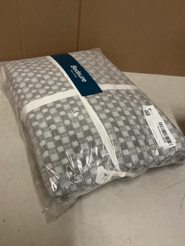 Photo 1 of Bedsure Cooling Cotton Waffle Queen Size Blanket - Lightweight Breathable Summer Blanket of Rayon Derived from Bamboo for Hot Sleepers, Luxury Throws for Bed, Couch and Sofa, Grey, 90x90 Inches
