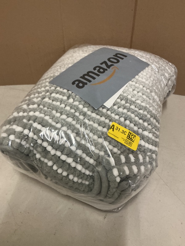 Photo 1 of BSICPRO Bathroom Rugs and Mats Sets, 2 Piece Thick Absorbent Chenille Non Slip, Soft Shaggy Floor Mats, Machine Washable (Light Gray, 20" x 47" Plus 16" x 24")