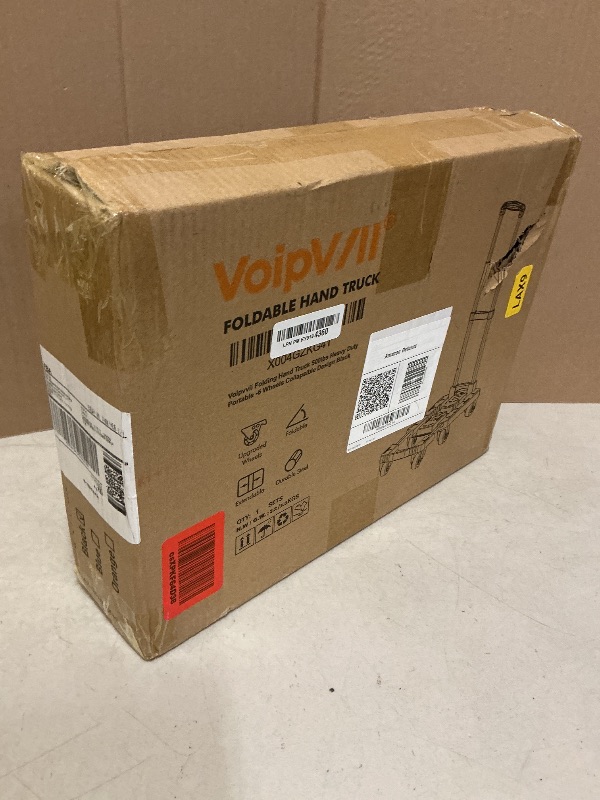 Photo 1 of Voipvvii Folding Hand Truck 500lbs, Portable Heavy Duty Dolly Cart, 6 Wheels Collapsible Luggage Cart with 2 Elastic Ropes - Compact Trolley Cart for Easy Moving - Ideal Hand Cart for Travel and More