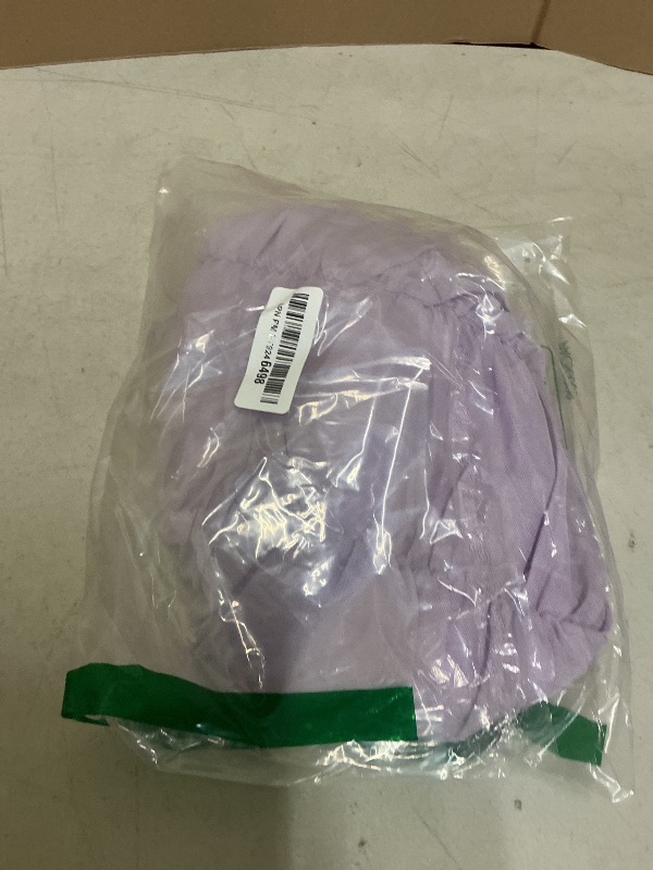 Photo 1 of OBEEII Girls Square Neck Short Sleeve Ruched Bodycon Mini Dress Elegant Kids Birthday Party Graduation School Dance Dress Summer Mesh Short Tight Dresses Lilac 9-10 Years