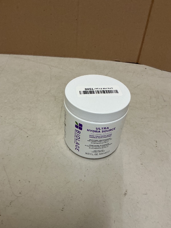 Photo 1 of BIOLAGE Ultra Hydra Source Deep Treatment Mask - Intense Hydration, For Very Dry, Thick, Coarse Hair, Infused with Micro-dosed with Cupuaçu Butter & Salicylic Acid, Vegan & Paraben-Free, 16.9 Fl Oz