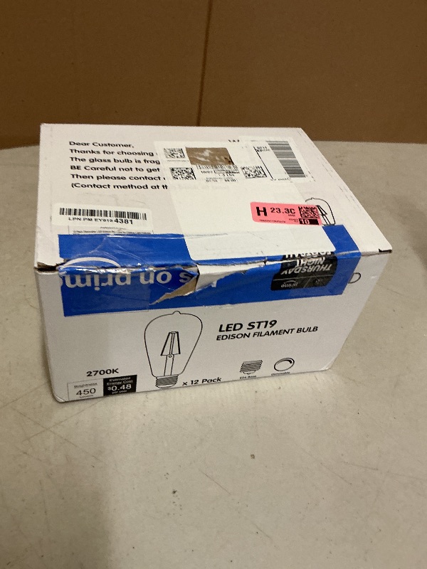 Photo 1 of winsaLED 12 Pack Dimmable LED Light Bulbs 40 Watt Equivalent, Vintage E26 Edison Bulbs, 2700K Soft Warm White 4W LED Bulbs, Antique Filament Decorative Light Bulbs for Light Fixtures