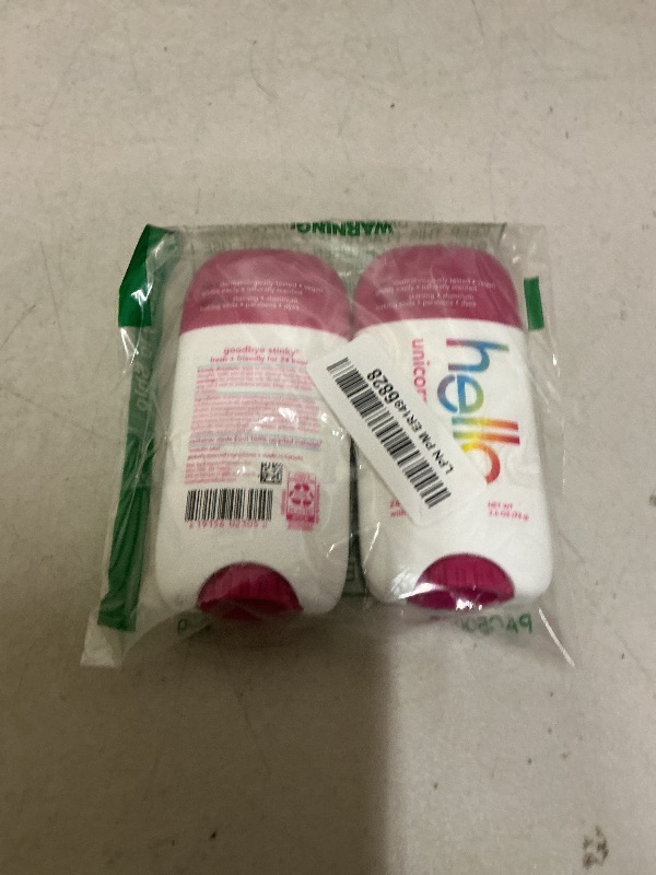 Photo 1 of hello Unicorn Aluminum Free Deodorant for Women, Girls, Safe for Kids, Dermatologically tested, Natural Fragrance, 2 Pack