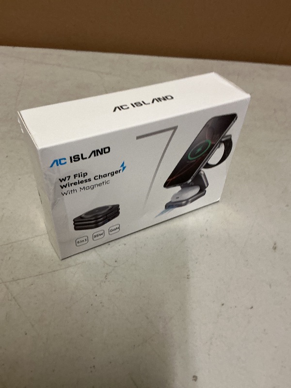 Photo 1 of 5-in-1 Wireless Charger for MagSafe, AC ISLAND Portable Travel Charging Station, 15W Max Fast Foldable Magnetic Stand, Evolved for iPhone 17/16/15/14/13 Series, Apple Watch, AirPods (with 35W Adapter)