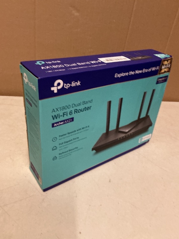 Photo 1 of TP-Link AX1800 WiFi 6 Router V4 (Archer AX21) – Dual Band Wireless Internet, Gigabit, Easy Mesh, Works with Alexa - A Certified for Humans Device, Free Expert Support