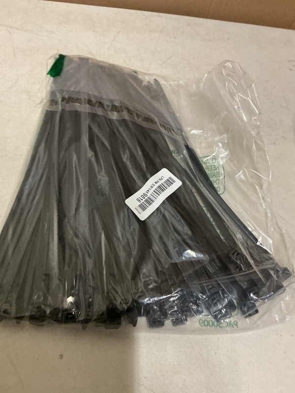 Photo 1 of Zip Ties Heavy Duty 12 inch?V-Shaped Toothed Double Sided With 200 LBS Tensile Strength Cable Ties ?Extra Large Wire Ties Adjustable Nylon Tie Wraps for Indoor Outdoor Patented Design?80 Pack Black?