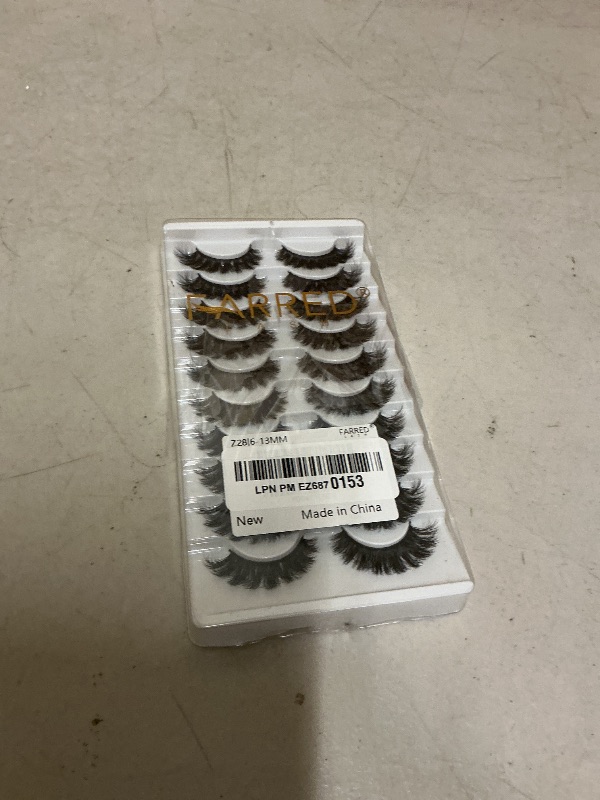 Photo 1 of FARRED Mink Lashes Short Fluffy Eyelashes Wispy Natural Eyelash Pack Full Volume Lash Strips 10 Pairs Wispies Fake Strip Lashes Natural Look False Eye Lash Russian Looking for Everyday Makeup