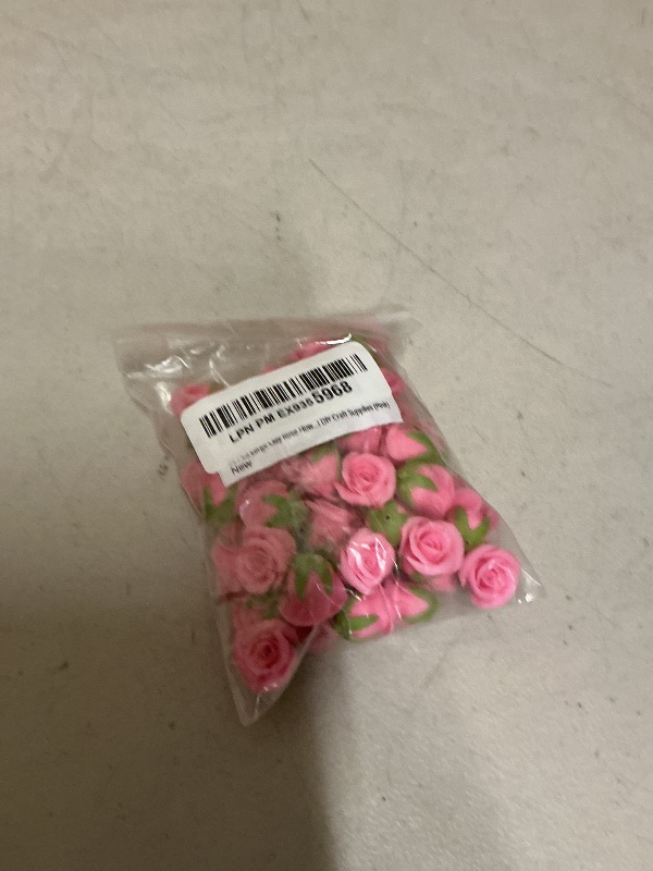 Photo 1 of 50 PCS Large Clay Rose Flower Beads for Jewelry Making Lei DIY Craft Supplies (Pink)
